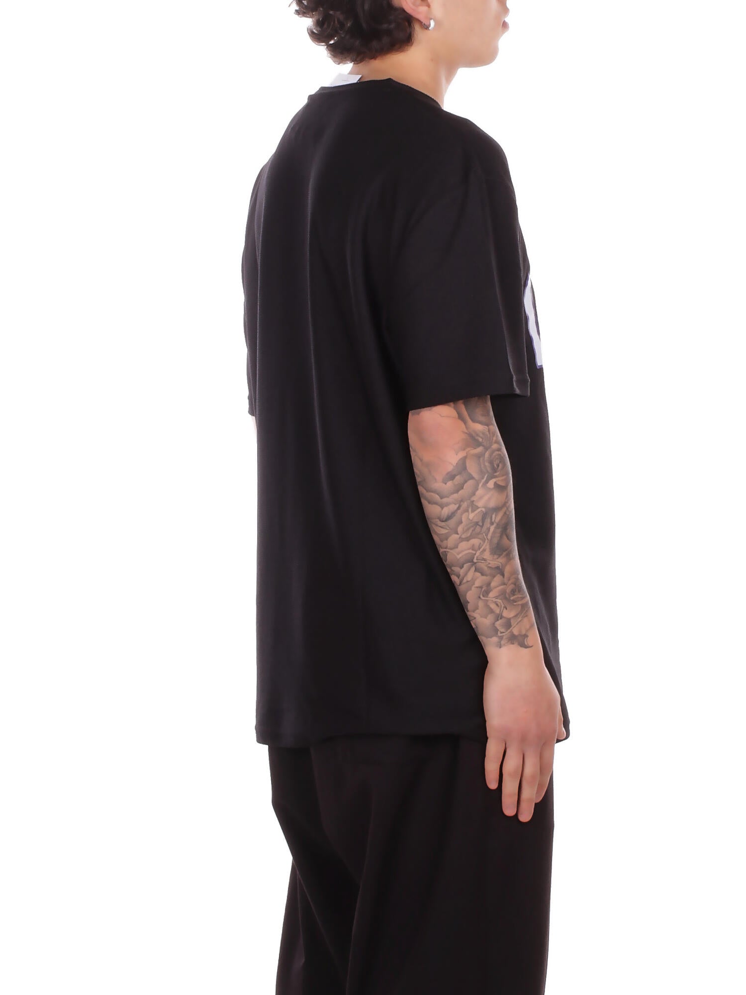 Image of GCDS Uomo T-shirt C1MEQC040J024 999A Logo lounge ss t-shirt Black white