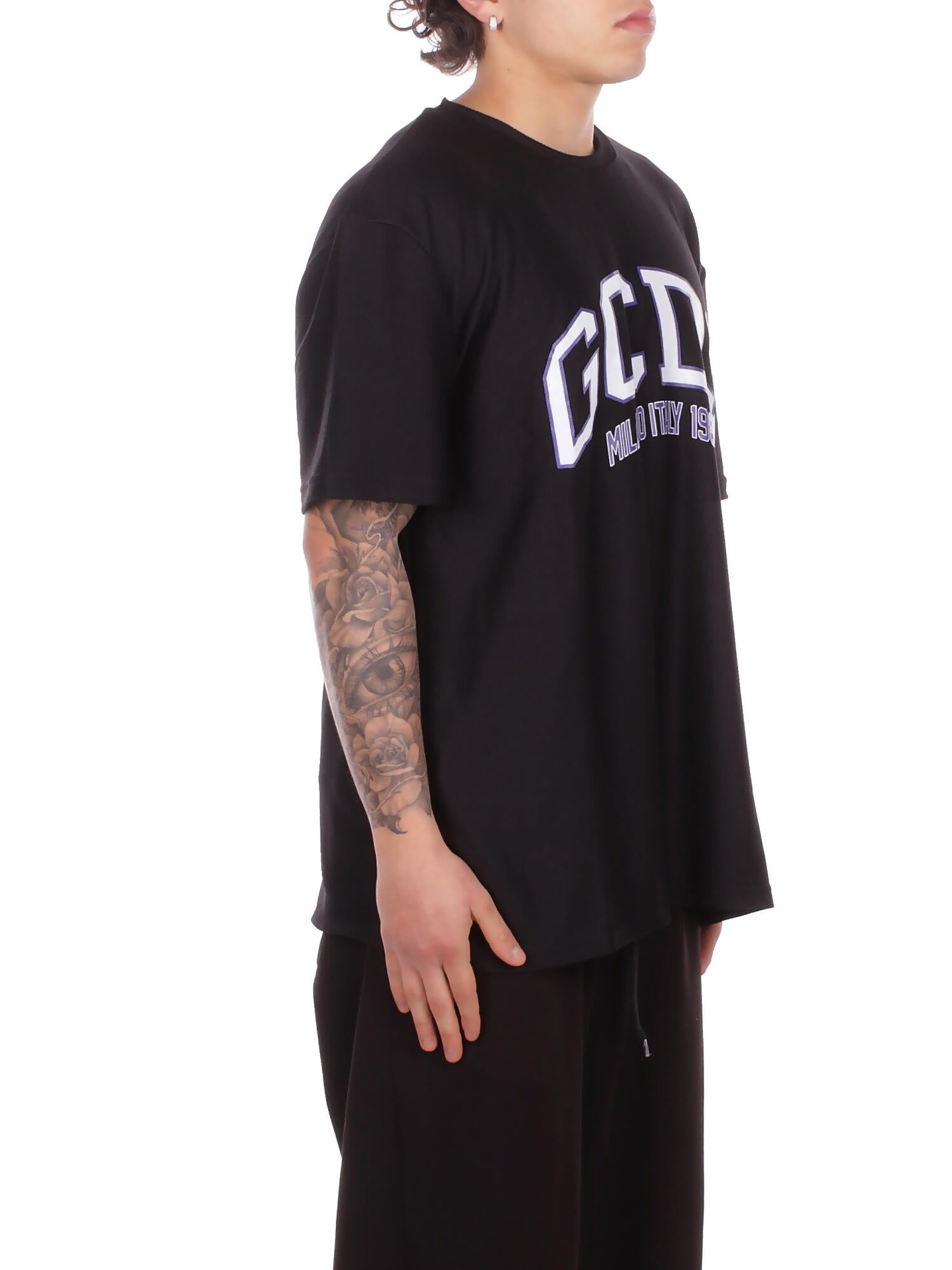 GCDS Uomo T-shirt C1MEQC040J024 999A Logo lounge ss t-shirt Black white