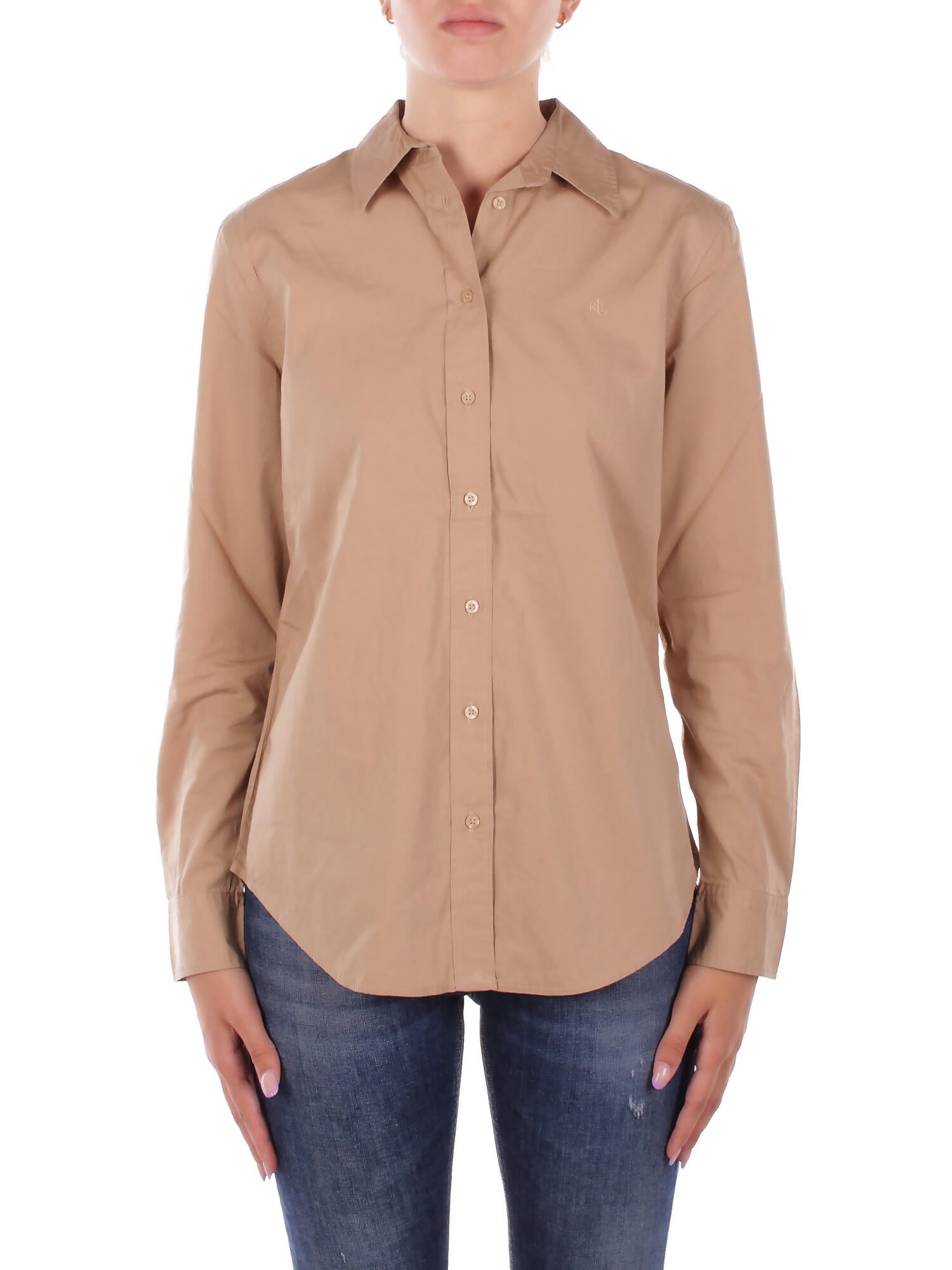 RALPH LAUREN Donna Camicia 200925378 002 Jamelko-long	sleeve-button	fro Tan