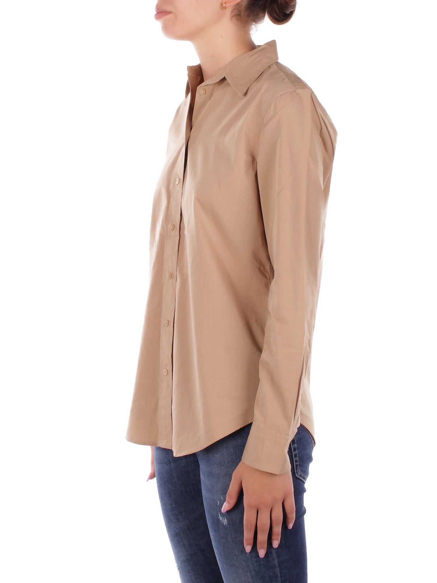RALPH LAUREN Donna Camicia 200925378 002 Jamelko-long	sleeve-button	fro Tan