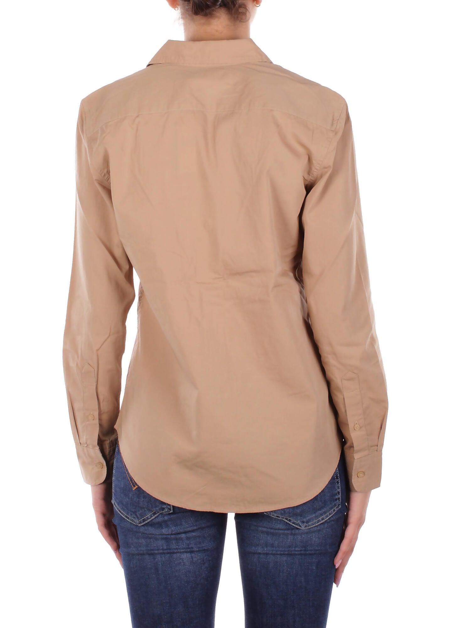 Image of RALPH LAUREN Donna Camicia 200925378 002 Jamelko-long	sleeve-button	fro Tan