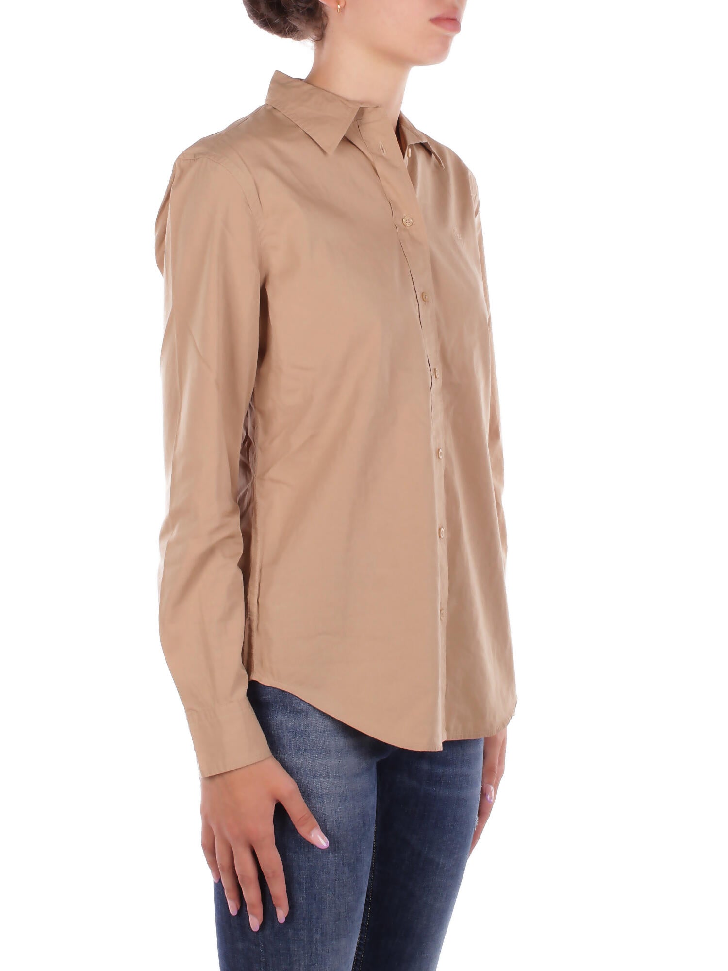 RALPH LAUREN Donna Camicia 200925378 002 Jamelko-long	sleeve-button	fro Tan