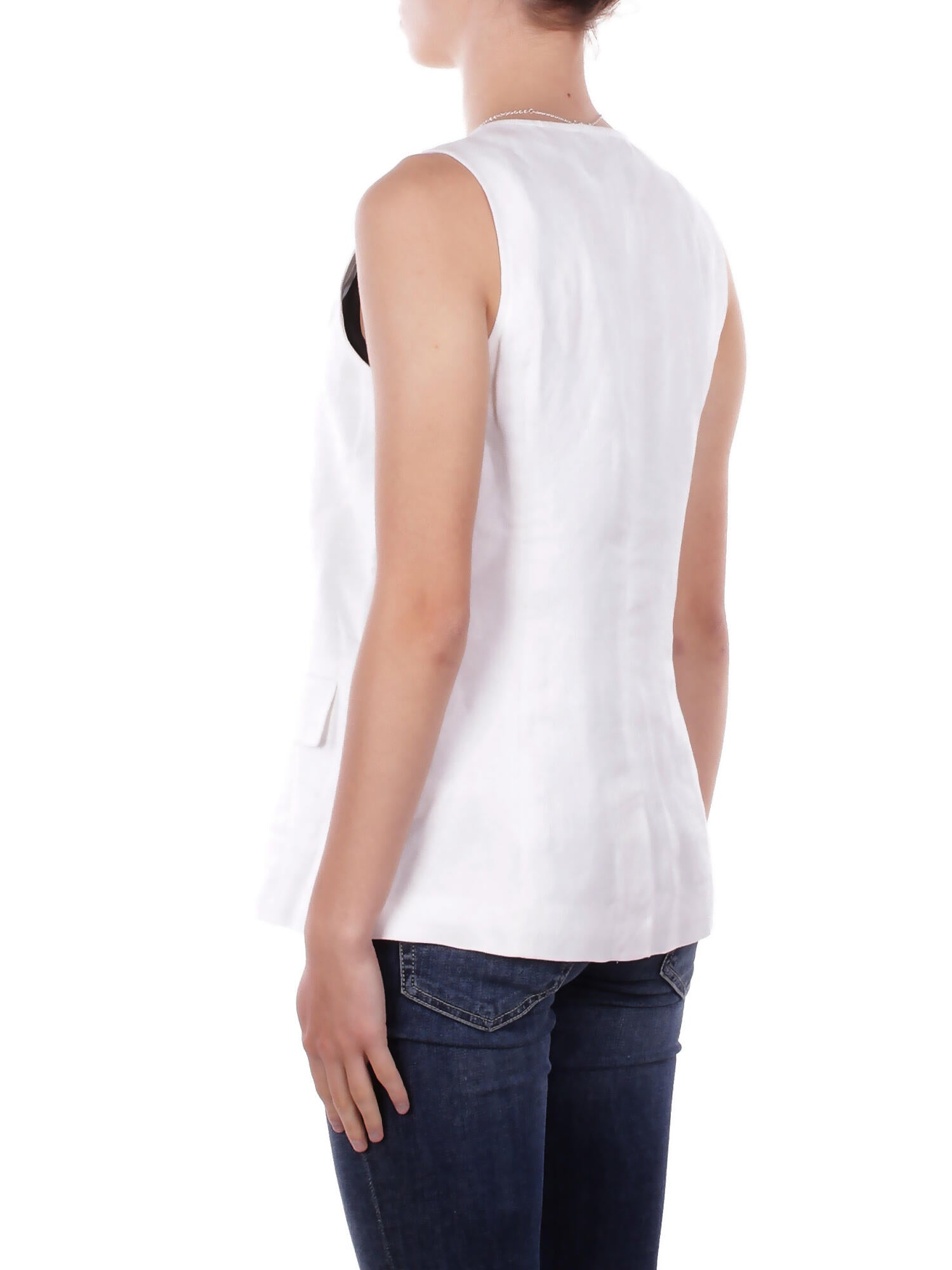 Image of RALPH LAUREN Donna Gilet 200P08950 002 Woven shirt White