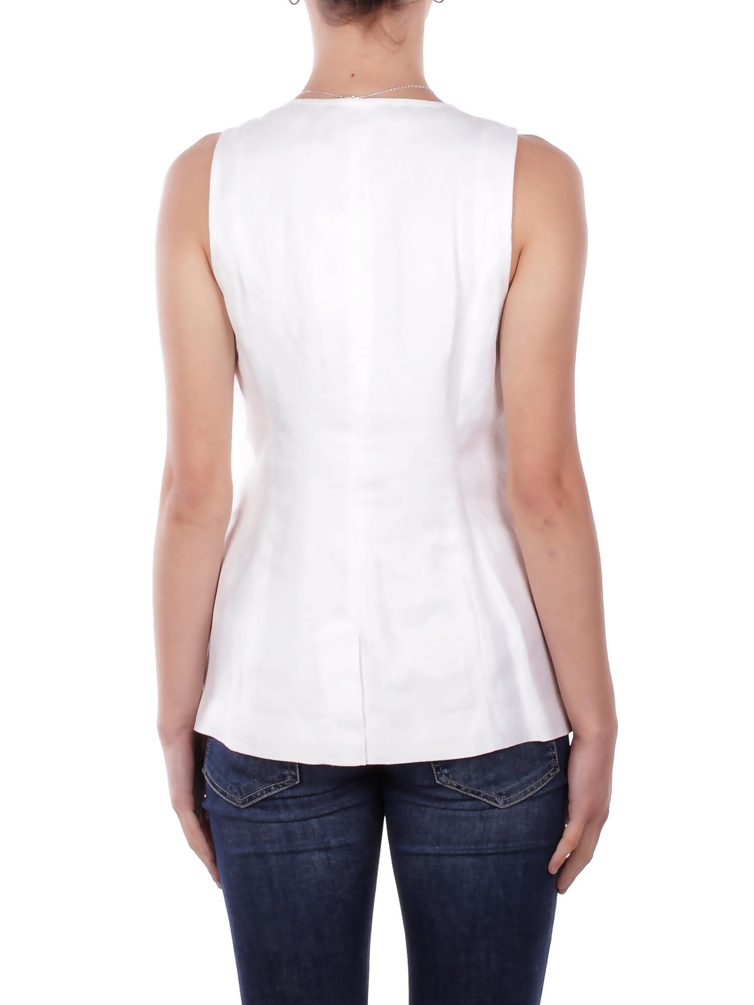 Image of RALPH LAUREN Donna Gilet 200P08950 002 Woven shirt White