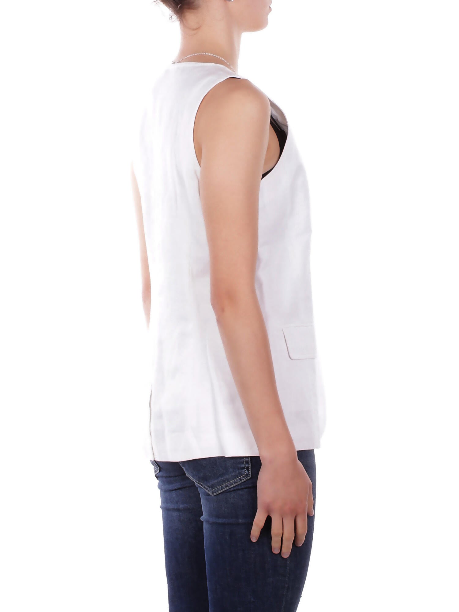 Image of RALPH LAUREN Donna Gilet 200P08950 002 Woven shirt White