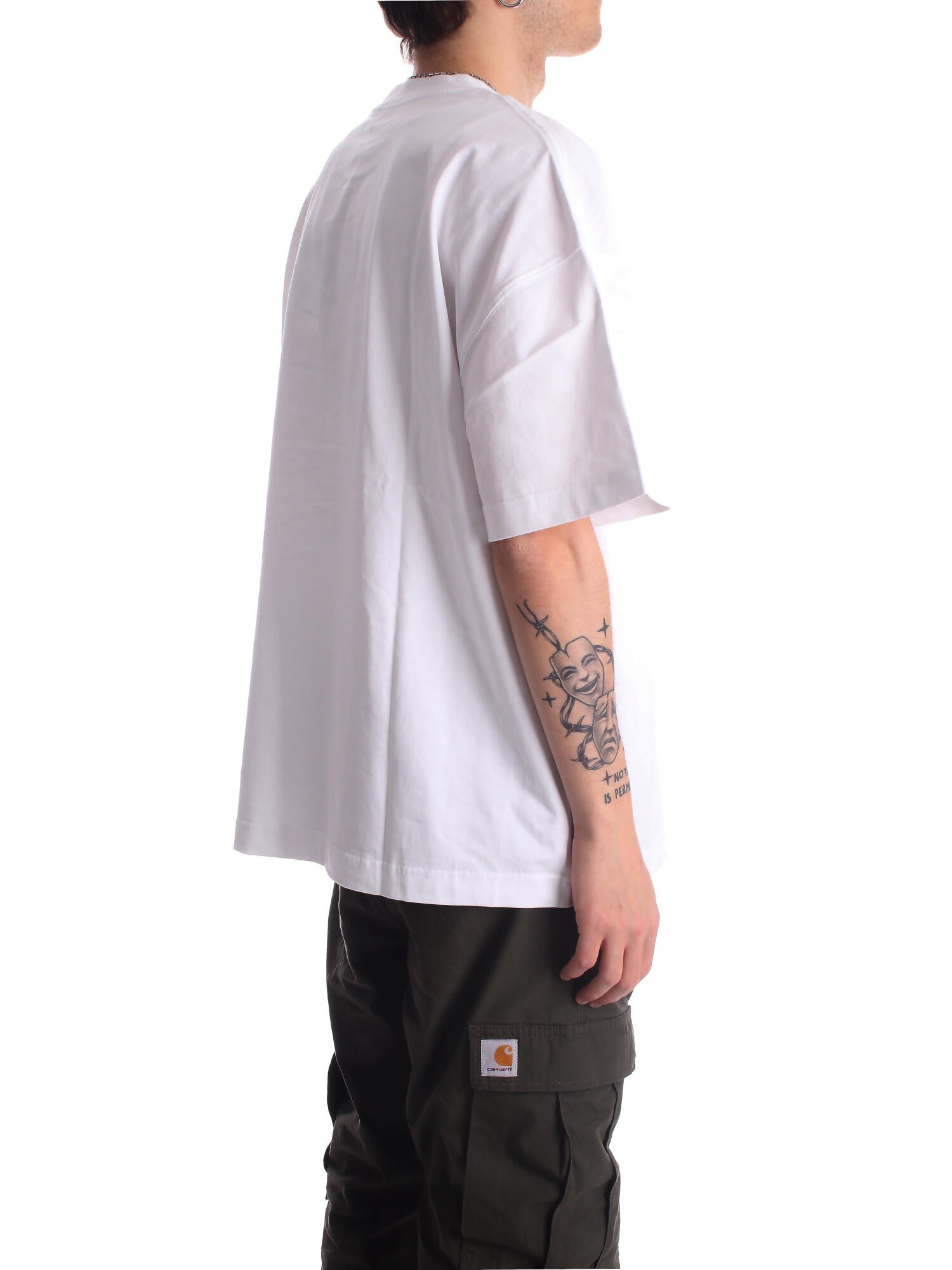 CARHARTT WIP Uomo T-shirt I031373 00AXX S\slink script t-shirt White black