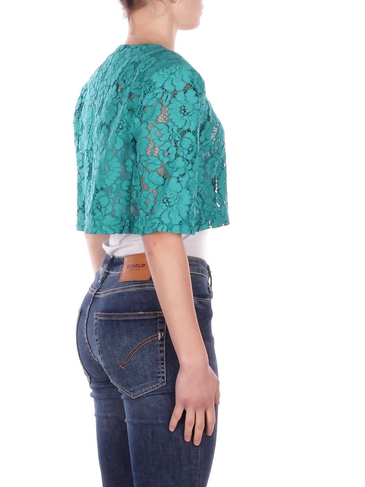 PINKO Donna Giacca 106552A330 V76 Platano spencer pizzo Verde