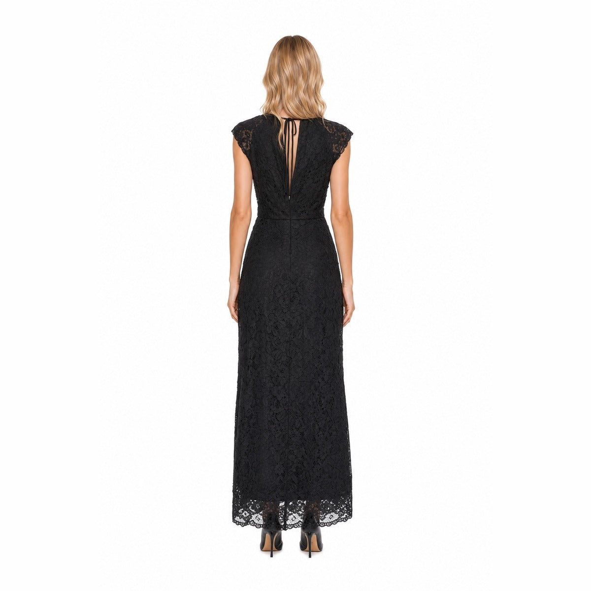 Abito Midi in Pizzo Nero per Donna - MANILA GRACE A144PU ME001