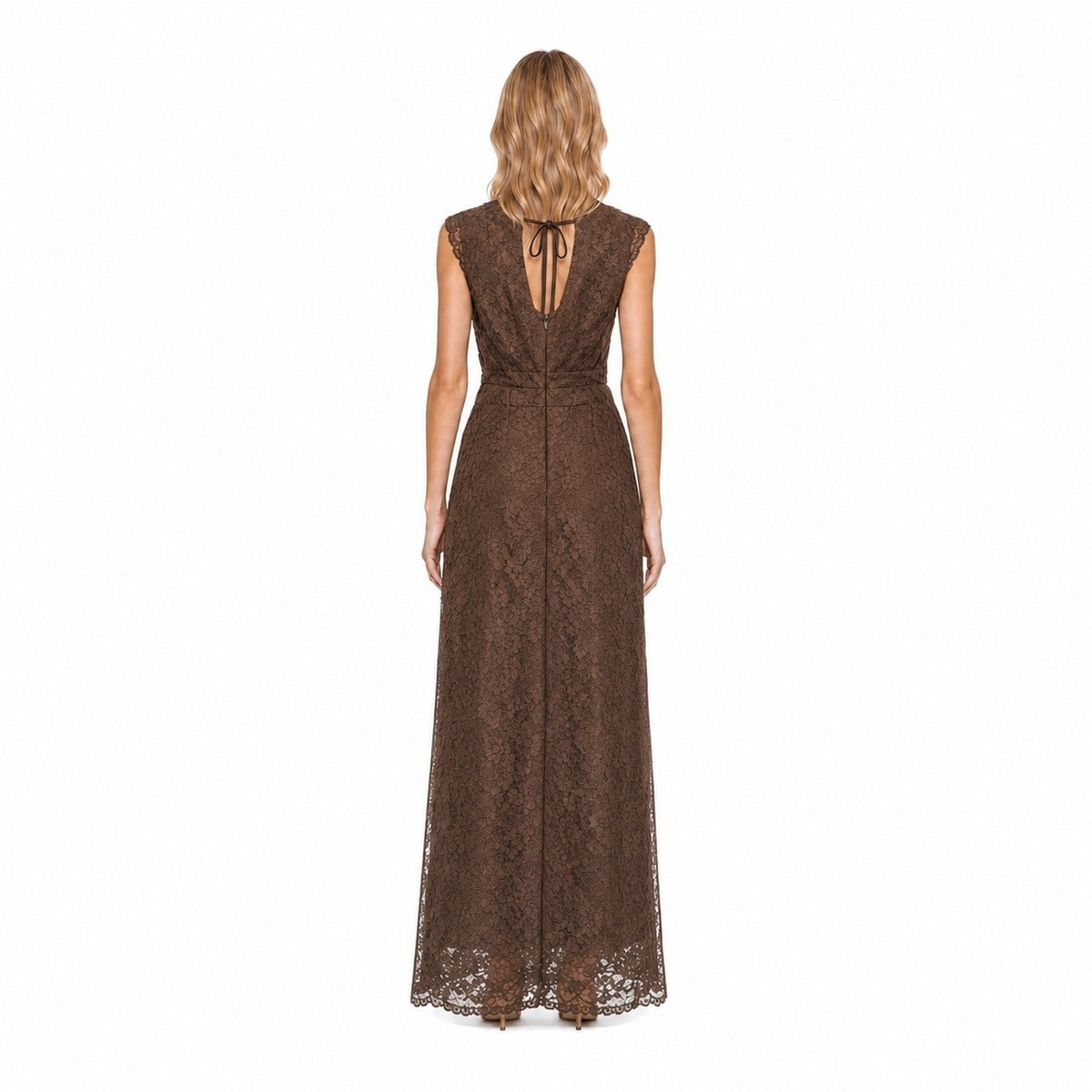 Abito Midi in Pizzo Marrone per Donna - MANILA GRACE A144PU ME009