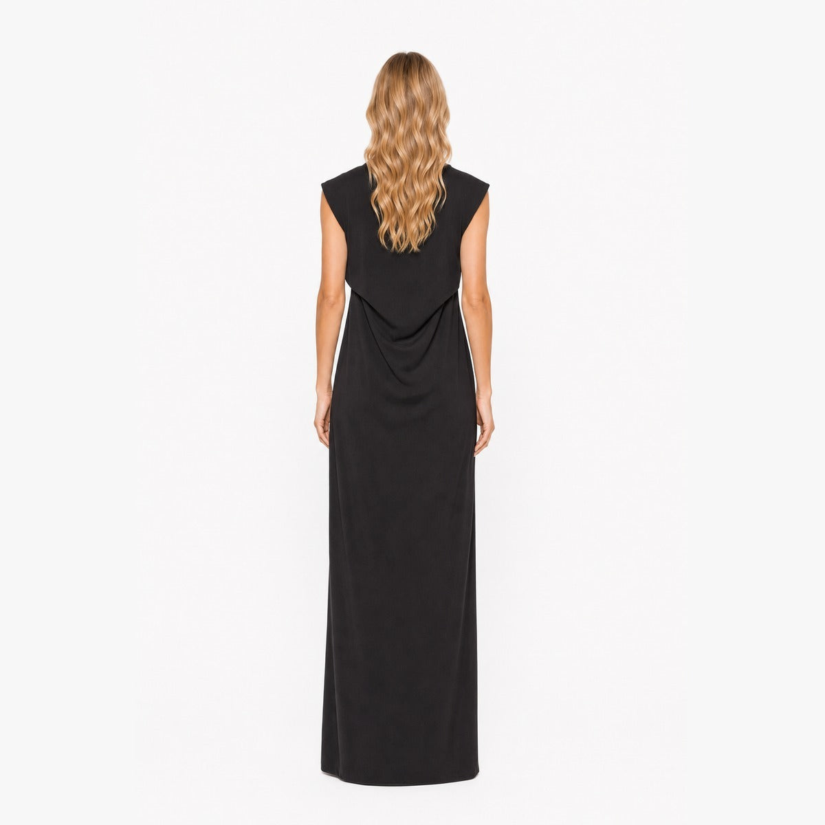 Abito Donna Nero con Spilla Piuma - MANILA GRACE A197VU ME001