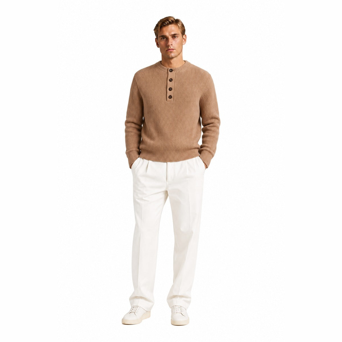 Maglia Uomo AMARANTO B9AC0012 ACU 62M Knitwear Cammello