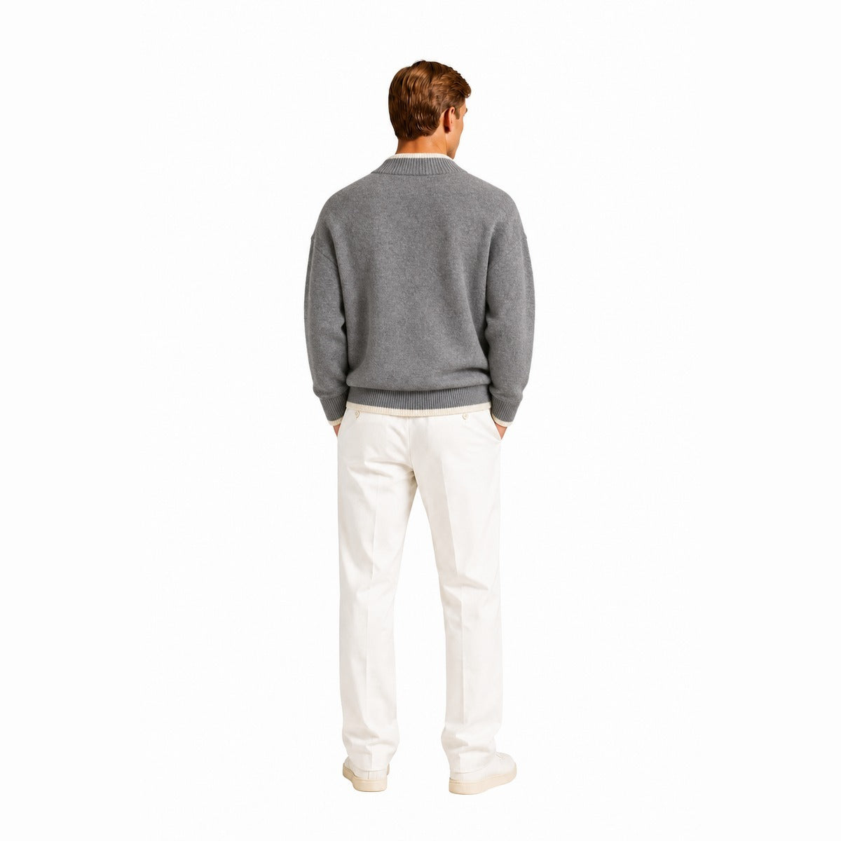 Maglia Uomo AMARANTO B9AC0050 ACV 401 Knitwear Grigio