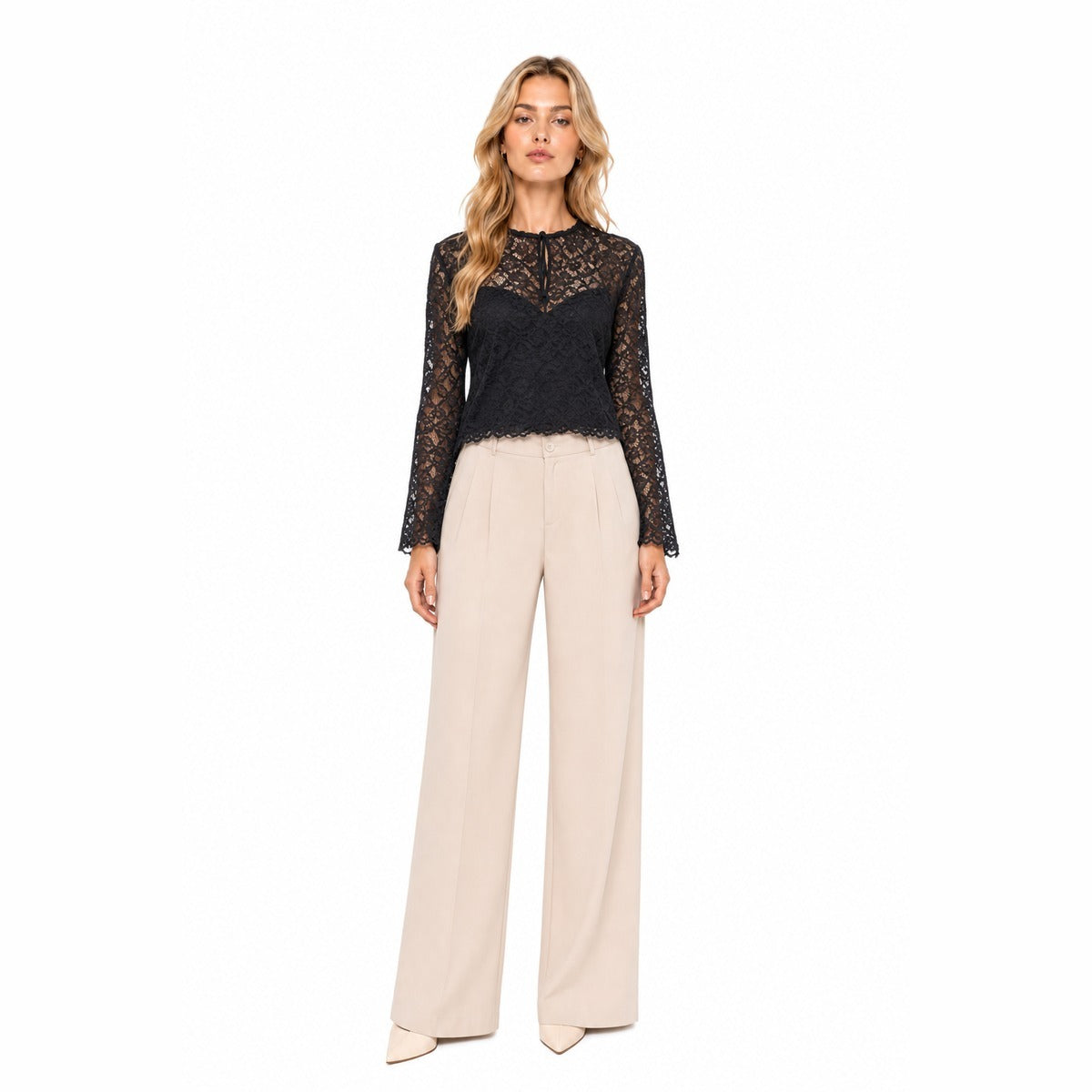 Blusa Donna in Pizzo Nero - MANILA GRACE C146PU ME001