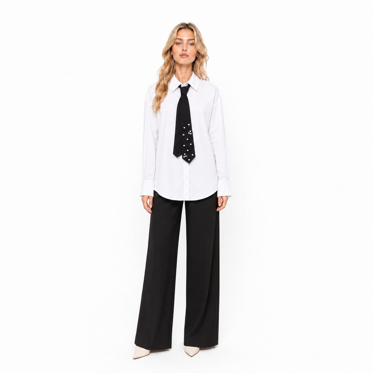 Camicia Donna MANILA GRACE C162CU ME023 con Cravatta Integrata