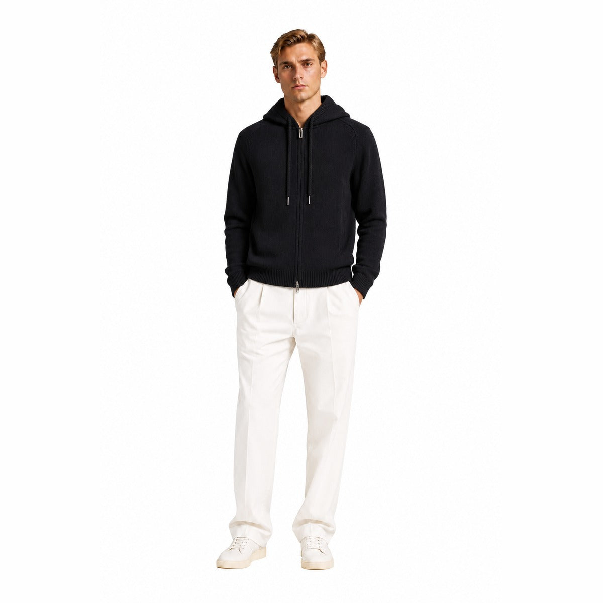Felpa Uomo CRUISE DK27 933 79 con Cappuccio e Zip in Cotone Caldo - Colore Nero