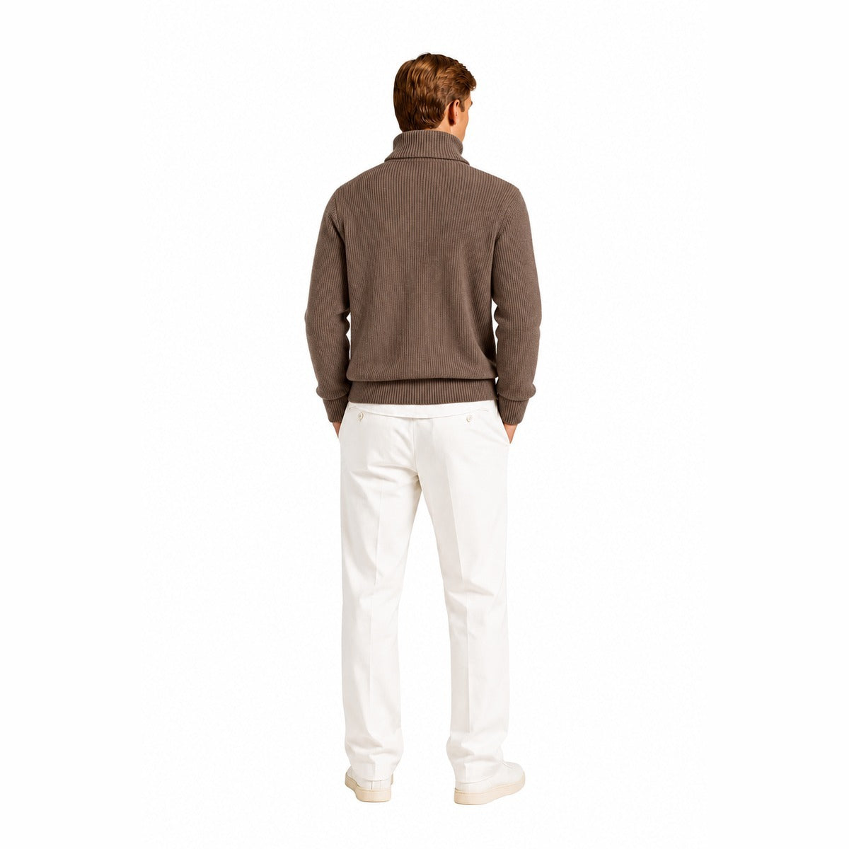 Maglia Uomo CRUISE DK27 935 50 D/v in Maglia Inglese di Cotone Caldo - Colore Tortora