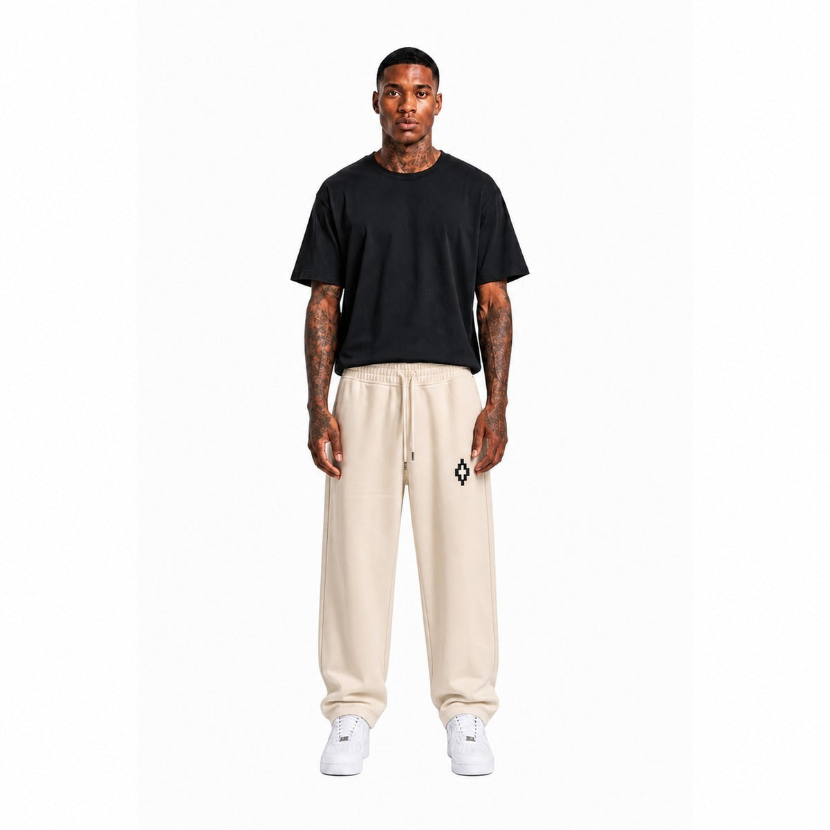 Pantaloni Uomo Marcelo Burlon County of Milan F6CMMAFP103 412 Sweatpants - Colore Coconut