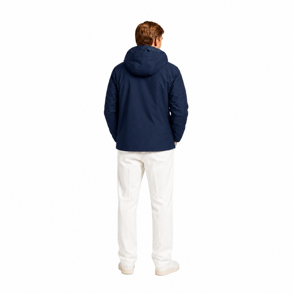 Giubbotto Uomo ADD GMA940PSH3 20 - Giacca Impermeabile con Cappuccio in Colore Navy Blu