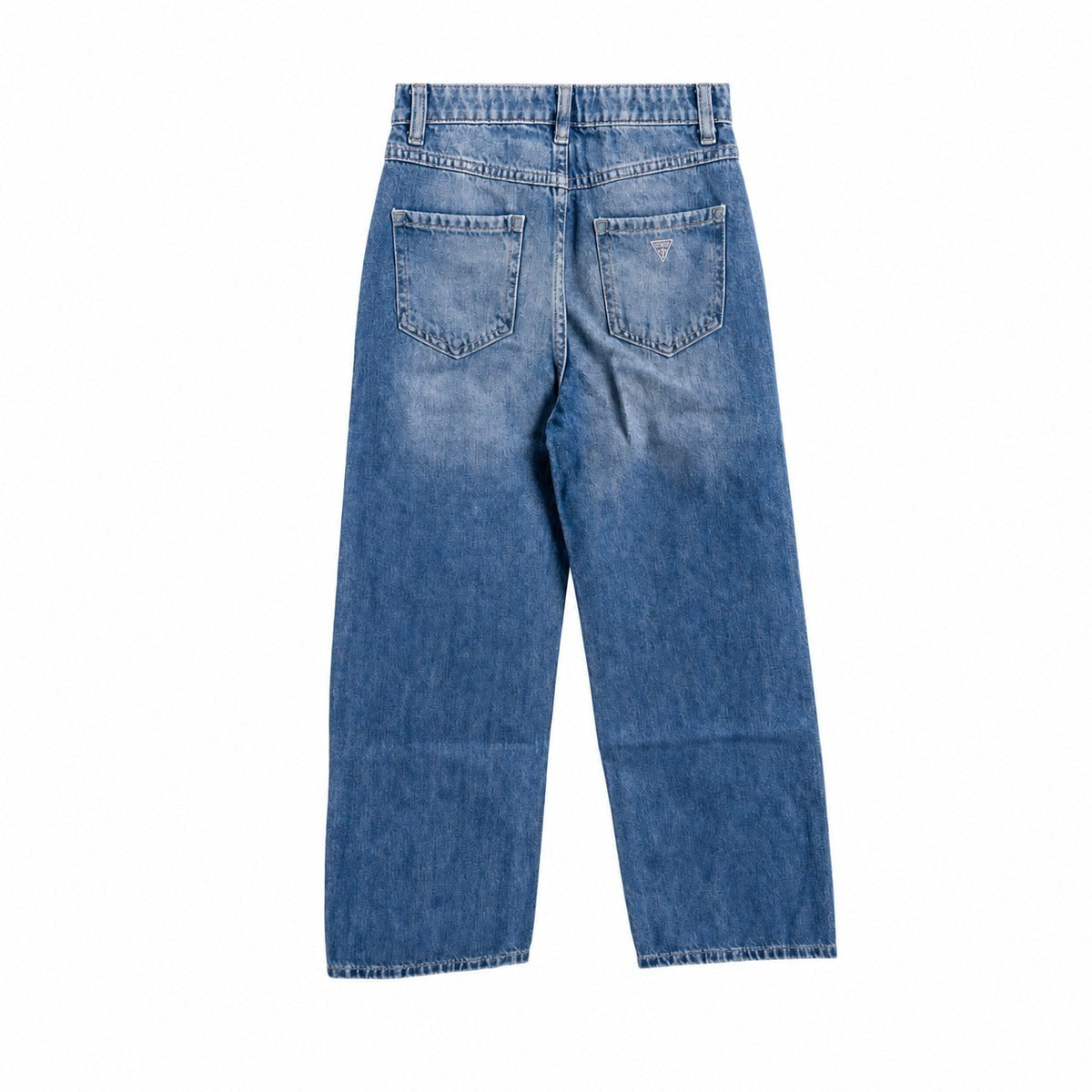 Jeans Bambina GUESS J6YA01 D1375 OFLW in Denim Rigido Anni '90 con Effetti Usurati - Blu