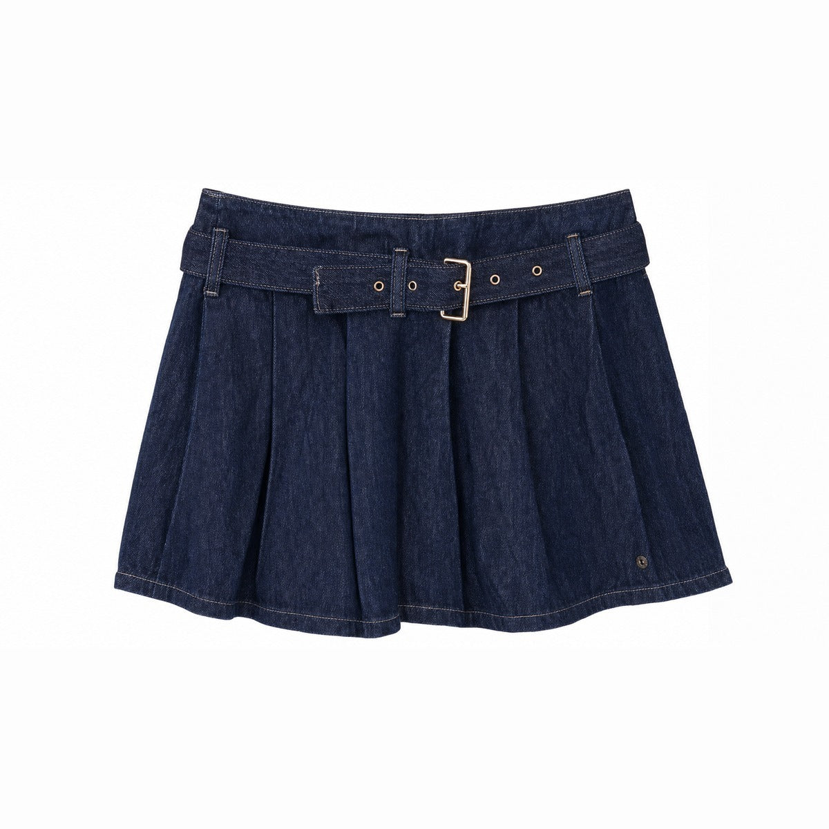 Gonna Bambina GUESS J6YD12 D1174 GXYR in Comfort Denim Mini Plissettata Blu