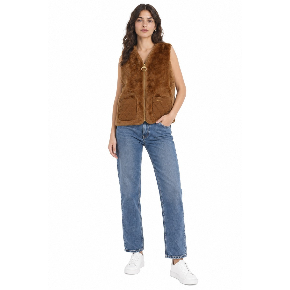 Gilet da Donna BARBOUR Karin in Pelliccia Sintetica - Marrone