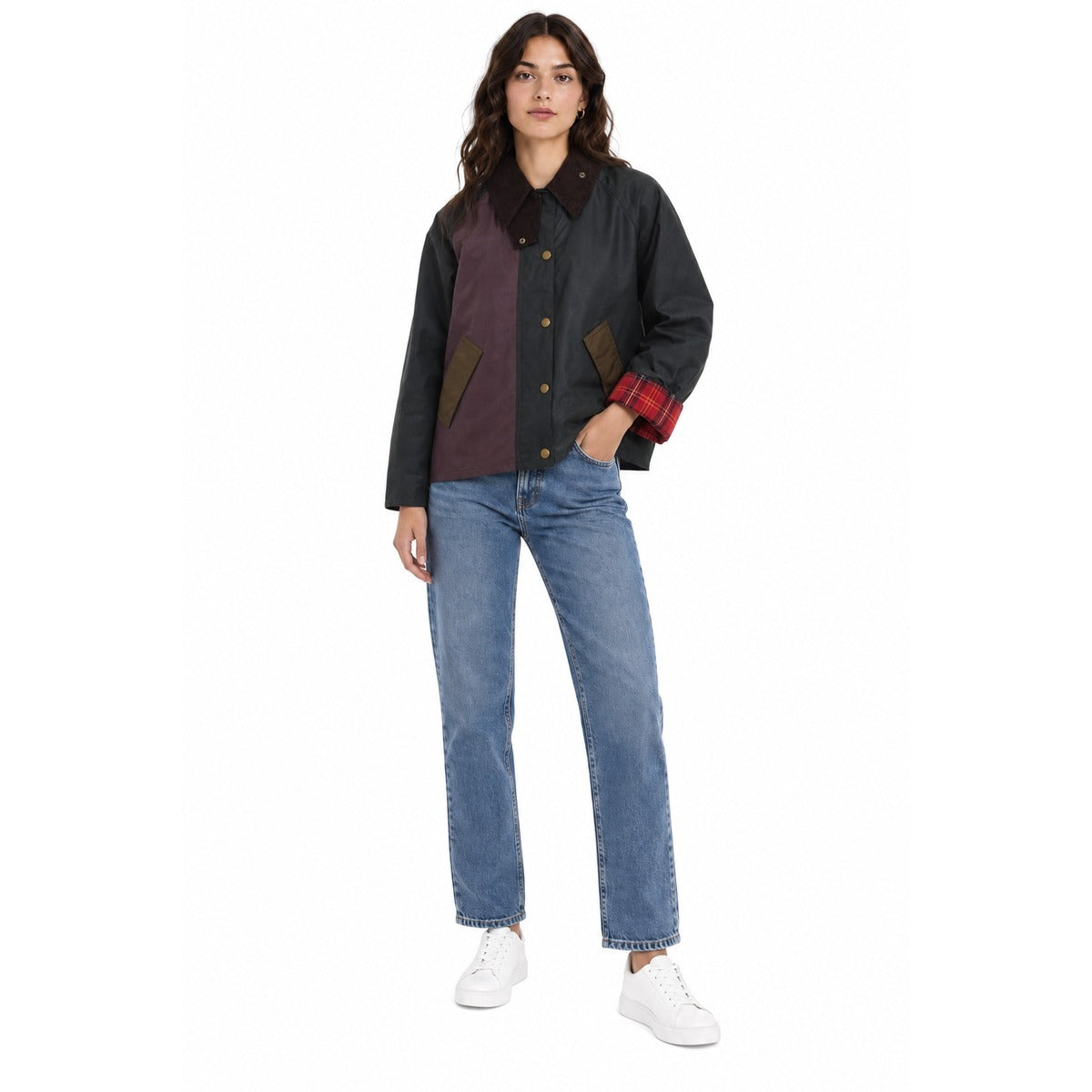 Giubbotto da Donna BARBOUR LWX1561 Patchwork Transport Wax Jacket - Colore Sage