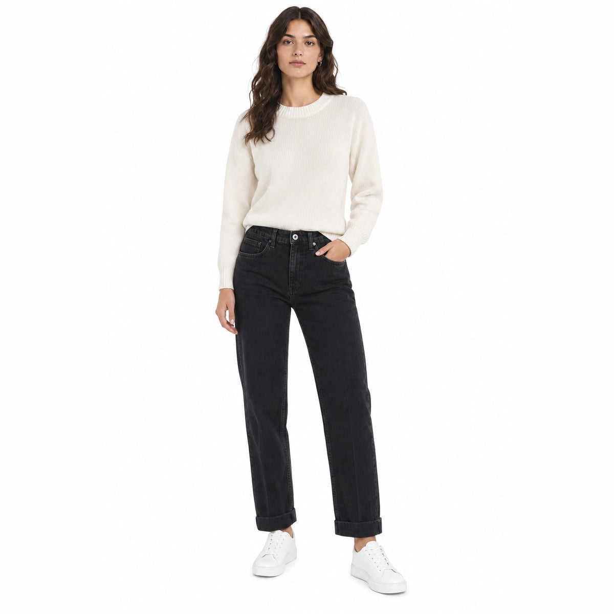 Jeans Donna SOLOTRE M1AC0121 A99 Pantalone Black
