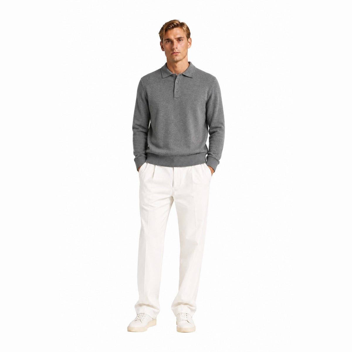 Maglia Uomo HAMAKI HO MI3234H GRIGIO Polo in maglia Grigio