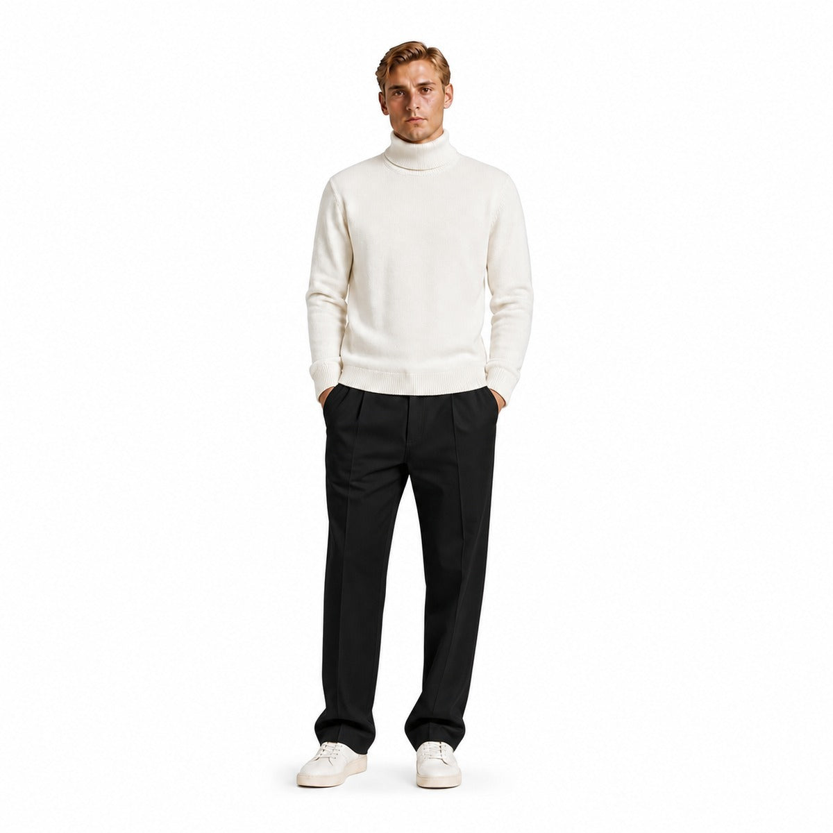 Maglia Uomo CRUISE MI3235H Dolcevita in Colore Off White