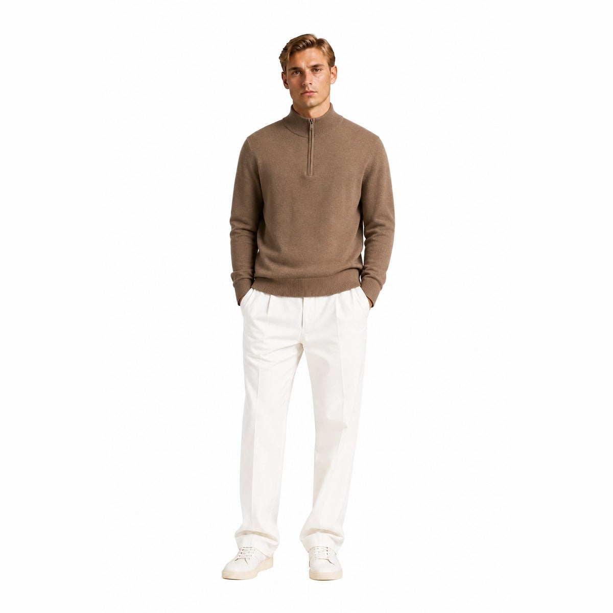 Maglia Uomo CRUISE MI3238H CAMMELLO Lupetto zip Cammello