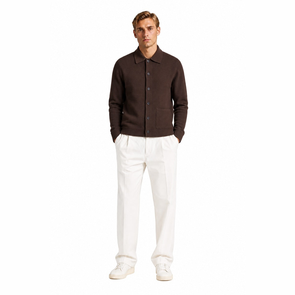 Maglia Uomo CRUISE MI3250H MORO - Cardigan Color Moro