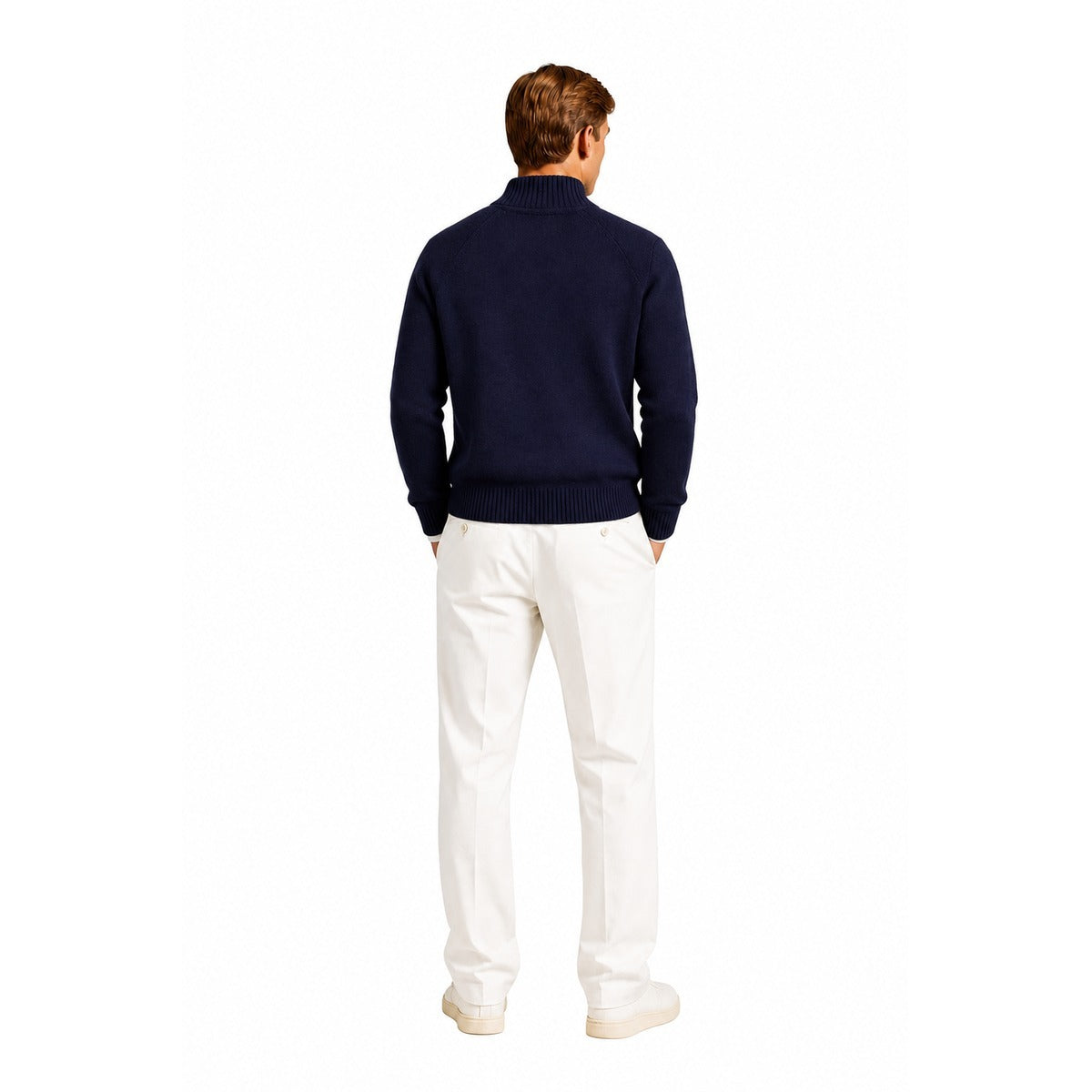 Maglia Uomo BARBOUR Newtown Half Zip Knit Jumper - Navy