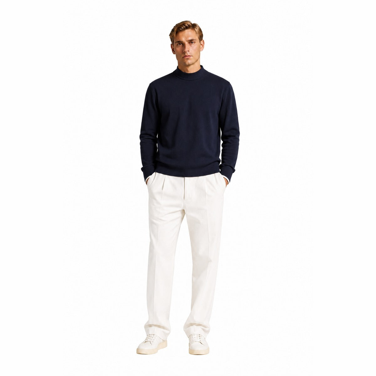 T-shirt Uomo CRUISE MTI602 BU con Collo Lupetto - Blu