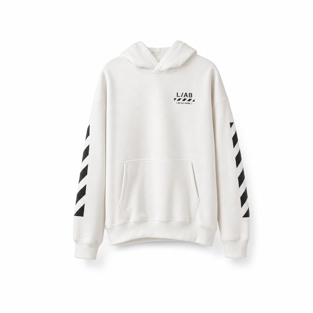 Felpa Bambino OFF-WHITE OWOLFJB01B 100 Diag FZ Hoodie in Bianco