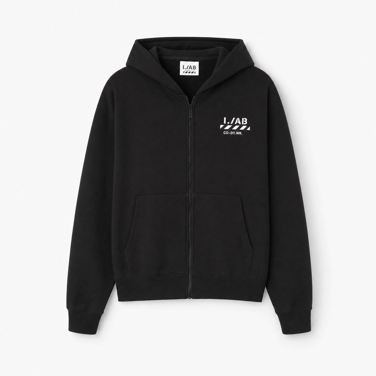 Felpa Bambino OFF-WHITE OWOLFJB03B 001 Diag FZ Hoodie in Nero