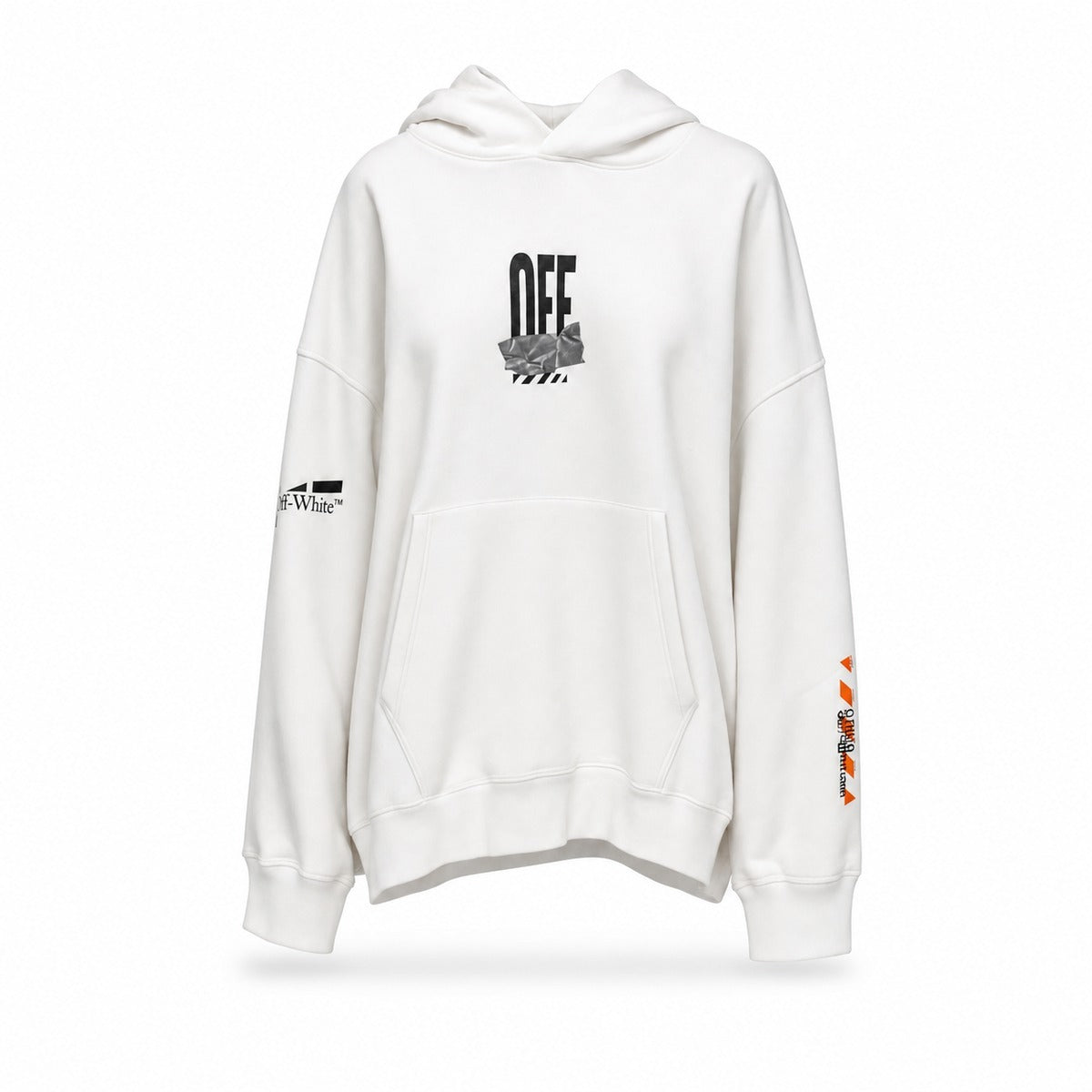 Felpa Bambino OFF-WHITE OWOLFJB05B 100 Off Active Tape Hoodie - Colore Bianco