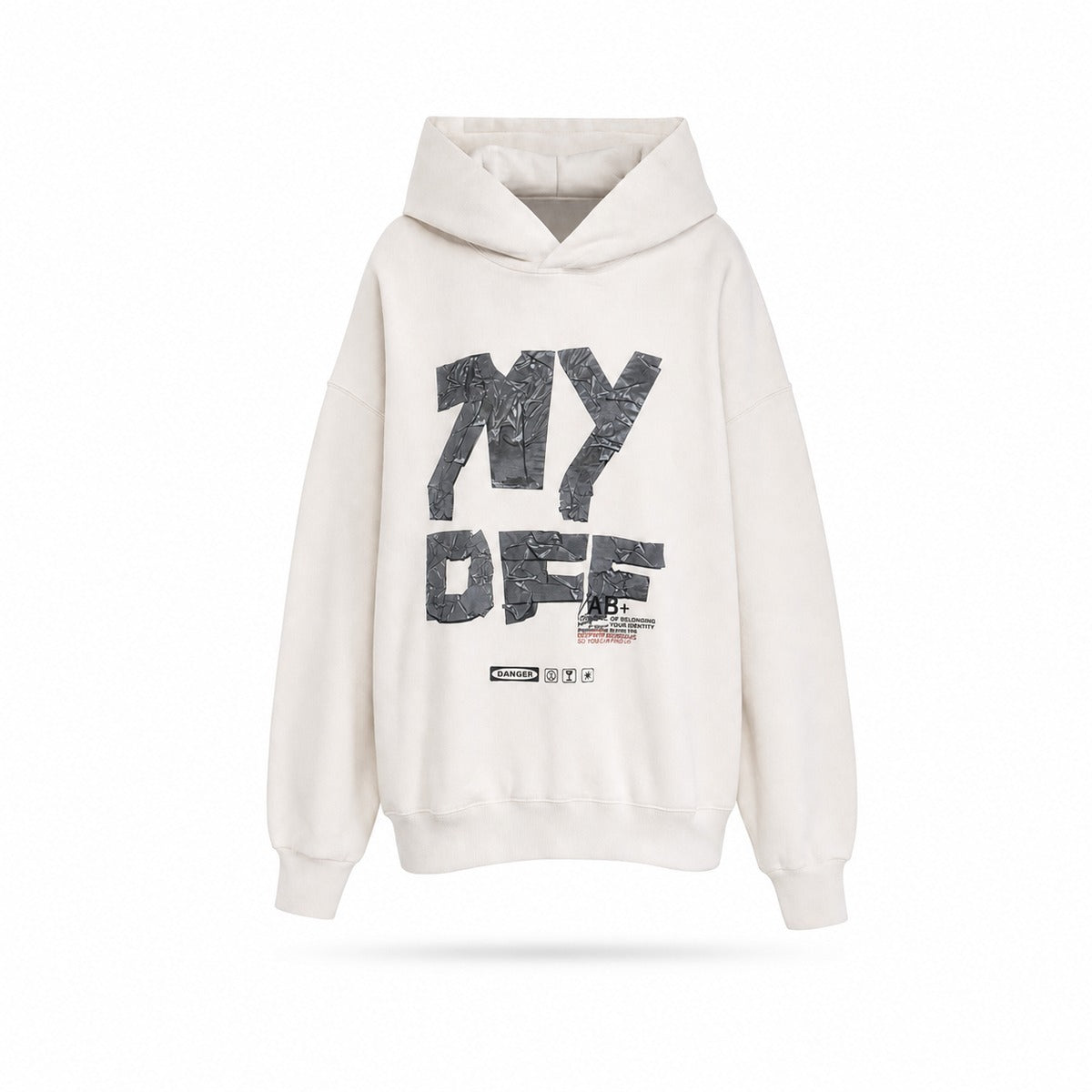 Felpa Bambino OFF-WHITE OWOLFJB05B 100 Off Active Tape Hoodie - Colore Bianco