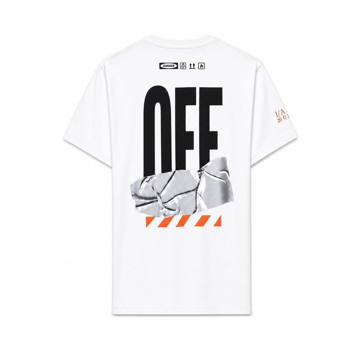 T-shirt Bambino OFF - WHITE OWOLFJB11B 100 con Nastro Attivo e Vestibilità Short Sleeve - Colore Bianco