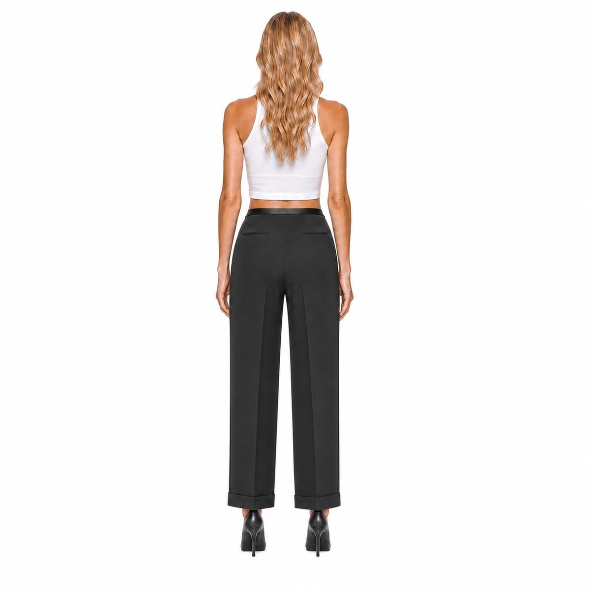 Pantalone Chino Nero da Donna - MANILA GRACE P040PU ME001