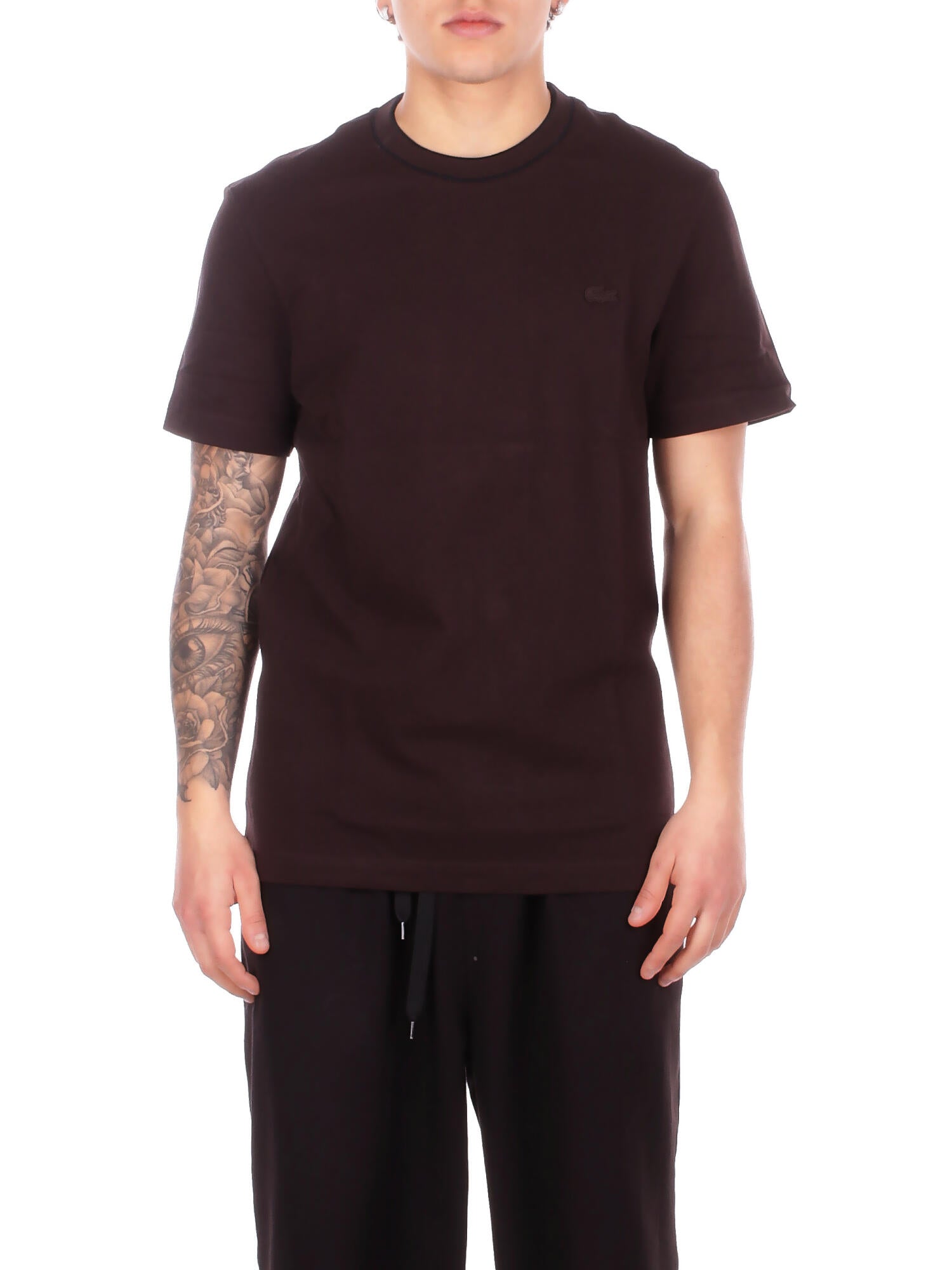 Image of LACOSTE Uomo Maglia TH8174 3LA Tee shirt Brown
