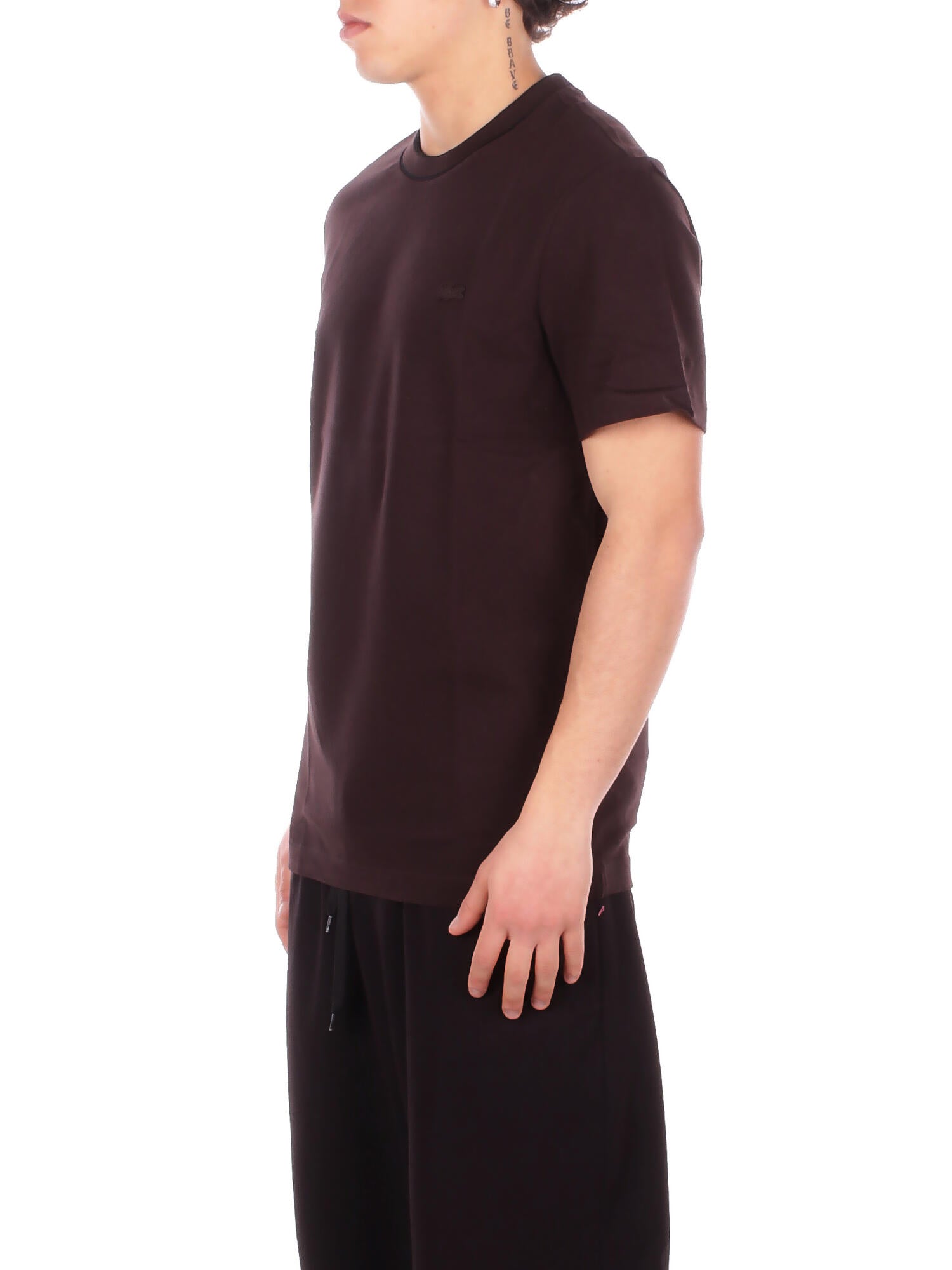 Image of LACOSTE Uomo Maglia TH8174 3LA Tee shirt Brown