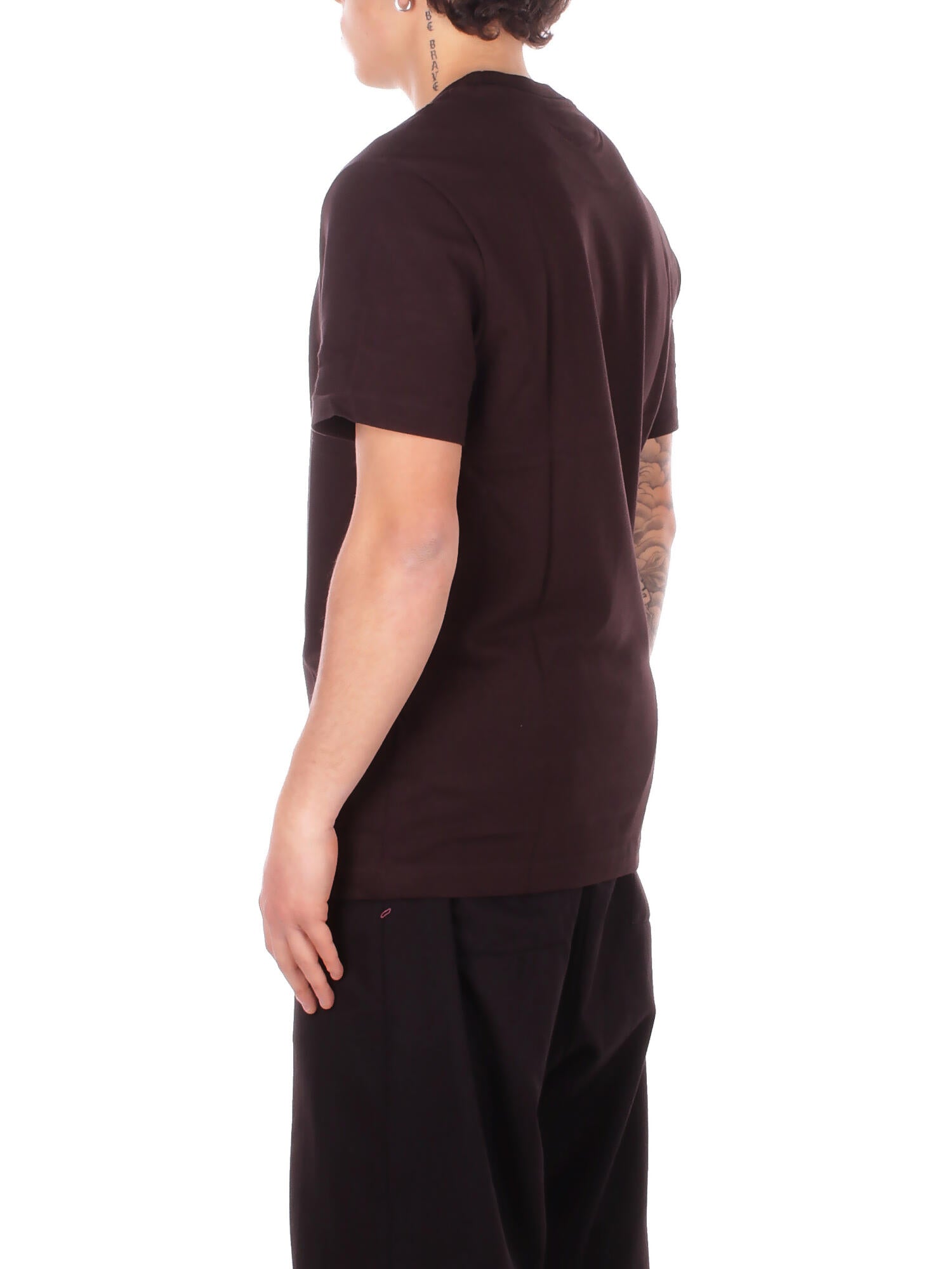 LACOSTE Uomo Maglia TH8174 3LA Tee shirt Brown