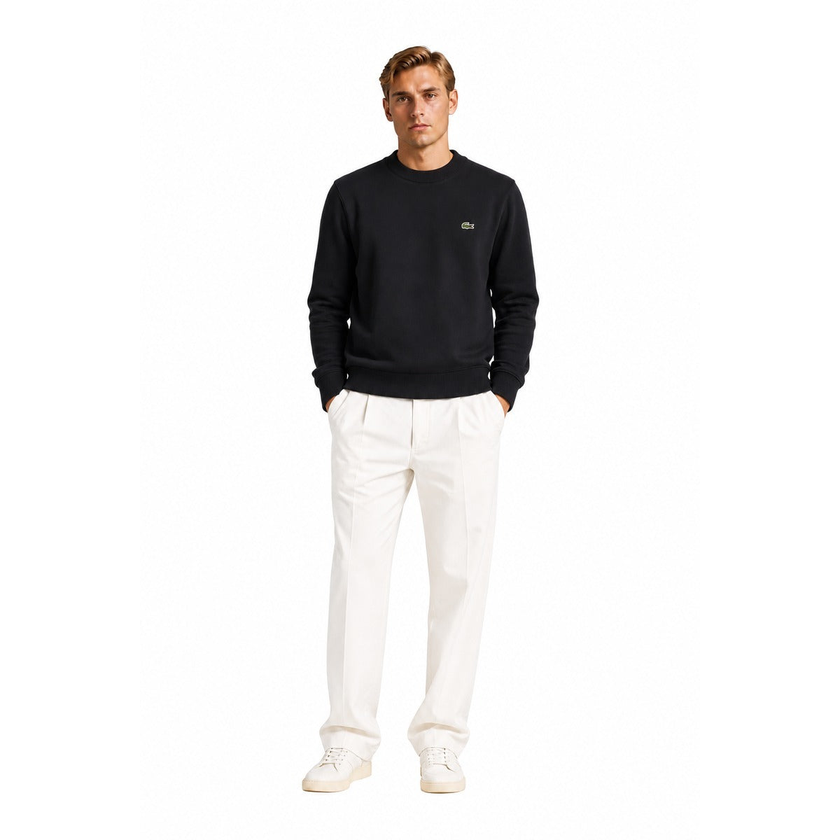 Elegante Felpa da Uomo LACOSTE SH9801 031 in Nero