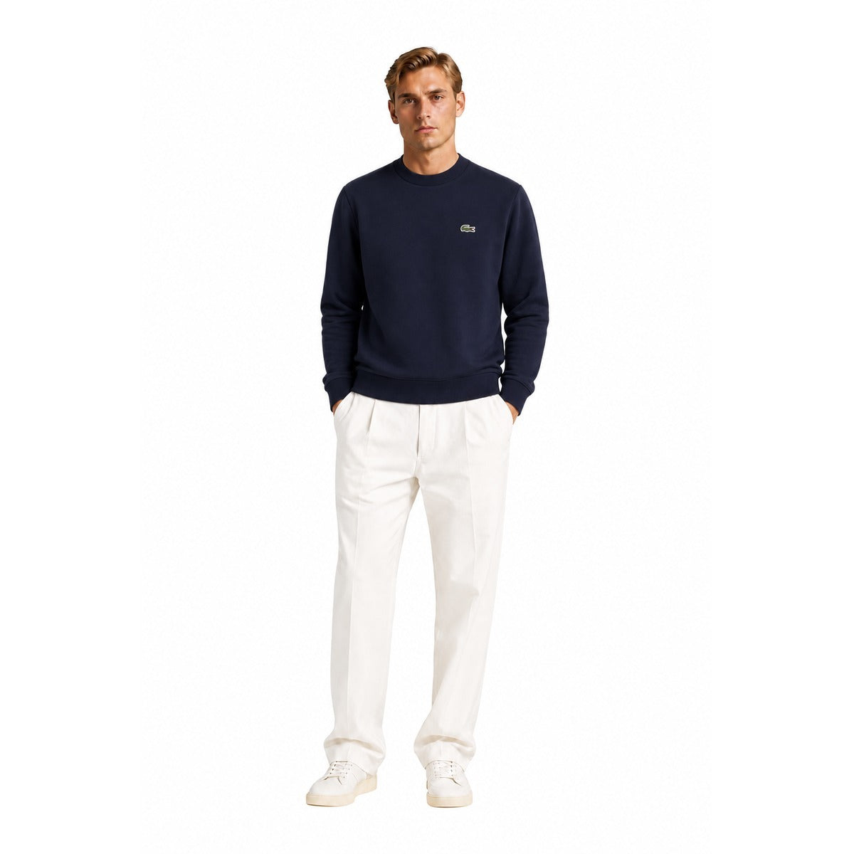 Felpa da Uomo LACOSTE SH9801 166 in Blu