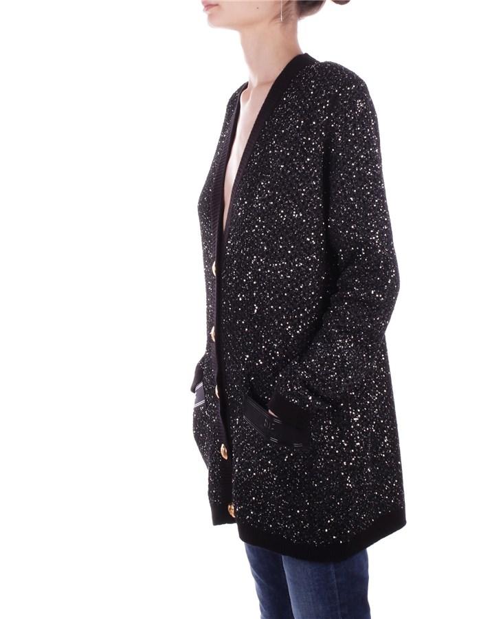 ELISABETTA FRANCHI Cardigan Black silver