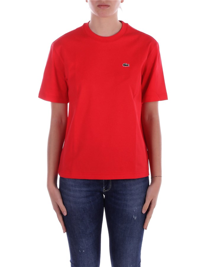 LACOSTE Manica Corta Rosso