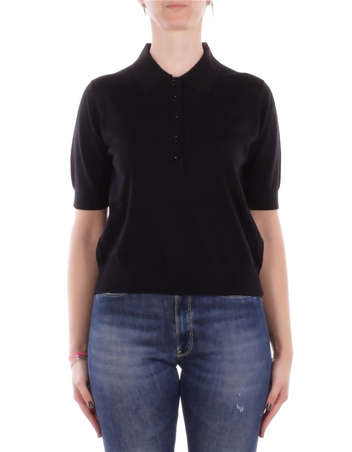 ALPHA STUDIO Maniche Corte Nero