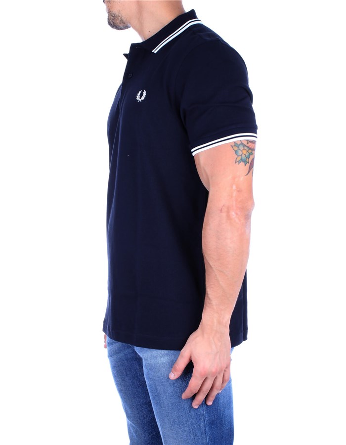 FRED PERRY Maniche Corte Navy white