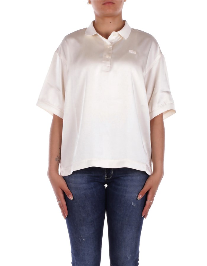 LACOSTE Camicie Maniche Corte Panna