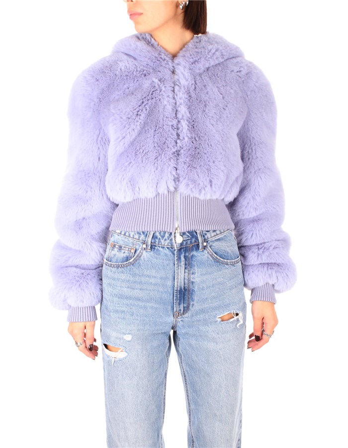 MOSCHINO Fur coats Lilac